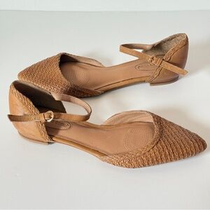Corso Como Merla Flats Woven Leather Detailing Tan Ankle Strap Size 10M